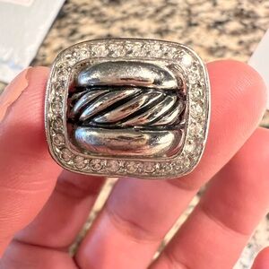 DY vibes Silver and Crystal Statement Ring #6